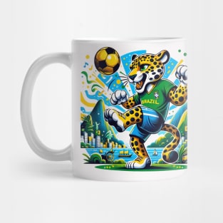 Brazilian Funny Leopard Soccer Mug